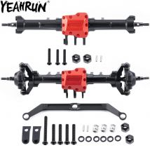 YEAHRUN Ejes traseros delanteros extendidos de aluminio para 1/18 RC Micro Crawler Car TRX4M Defender Bronco High Trail K10 piezas