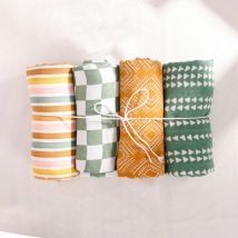 Kangobaby # Mein weiches Leben #   4-teiliges Set für alle Jahreszeiten, atmungsaktiv, Baby-Musselin-Wickeldecke, Badetuch für Neugeborene, Wickeldecke