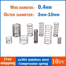 10 Stück SUS304 Edelstahl Druckfeder Drahtdurchmesser 0,4 mm Rückholfeder Kleine Spirale Feder Ressort 5 mm 10 mm 20 mm 30