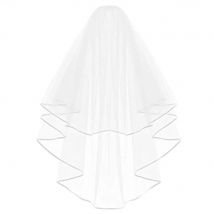 New 2T White Or Ivory Wedding Bridal Ribbon With Veil Satin Edge Comb Elbow