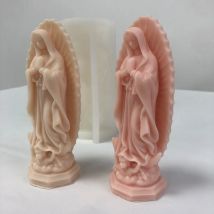 Gebet Madonna Porträt Silikon Kerze Formen 3D Jungfrau Maria Statue Harz Gips Zement Gießen DIY Handgemachte Seife Handwerk Form