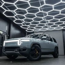 Luz Led de panal para garaje, lámpara Led hexagonal, iluminación de techo de tubo para taller de reparación de carrocería de coche personalizado