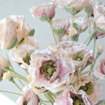 5 Stücke Künstliche Blume Beflockte Mohn Hochzeit Dekor Brautstrauß Hochzeit Blumenarrangement Party Tisch Zubehör Mohnblumen
