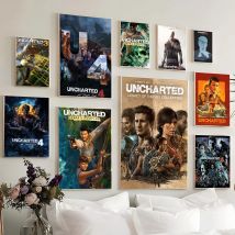 Uncharted Video Game Classic Movie Posters Vintage Room Bar Cafe Decor Stickers Wall Painting