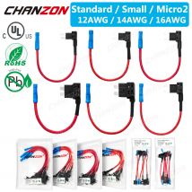 5 stücke Auto Auto Dual Sicherung Block Halter Tap Adapter ATC ATM Kleine Micro2 Blade Terminal Fall Boxen 5V 12V 24V 32V 12 14 16 AWG Draht