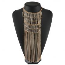 Klassische atmosphärische ultralange Quaste mit mehreren Ketten, Retro-Halskette, Boho-Charm-Schmuck, Damen-Bankett-Verlobung, bestes Accessoire