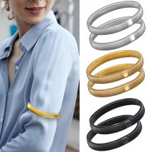 2 Stück/Paar rutschfeste elastische Hemdärmelhalter, Metallarmbänder, Band, Stretch-Strumpfbänder für Damen und Herren