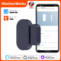Tuya Zigbee 3.0 Sensore per porte e finestre APP Controllo remoto Funziona con Alexa Yandex ZHA Zigbee2Mqtt Hub Zigbee richiesto