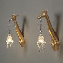 Żyrafa Kinkiet Żarówka G9 Żywica lampa zwierzęca kryształowe kinkiety kinkiet Do oświetlenia nocnego Salon korytarz kinkiety