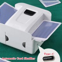 Automatischer Kartenmischer, wiederaufladbar, 1–2 Deck, geräuscharmer Betrieb, Kartenmischer für Poker UNO, Blackjack Skip Home Party im Freien