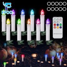 FPOO LED Candles Timed Remote Control, RGB Color Lighting, Waterproof Electronic Candle, Home Decoration Candle,Valentine's Day