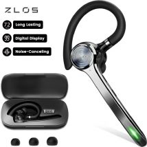 ZLOS G7 Auricolare Bluetooth wireless Batteria 72H con custodia di ricarica Display digitale Auricolari aziendali leggeri con pulsante di disattivazione