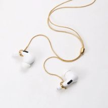 Anti-Lost-Ketten für Airpods Kopfhörer Zubehör Schlangen kette kreative Goldfarbe Metall Edelstahl Halskette Pullover