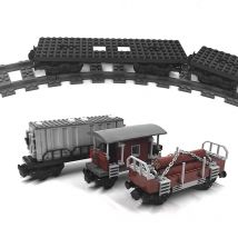 Wszystkie style dostępne od ręki, model wagony MOC, pojazd transportu kolejowego, pojazd do transportu węgla, klocki konstrukcyjne do budowania pociągów, zabawki.