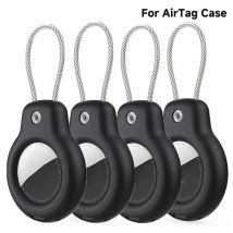 Für Apple Airtag Hülle Hartplastik Halter Anti-Verlust Schlüsselanhänger mit Stahlkabel für Haustiere Halsband Rucksack Gepäckanhänger GPS Tracking