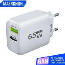 Ładowarka USB 65W GaN Type C Szybkie ładowanie PD Zasilacz Quick Charger 3.0 Do iPhone 15 Xiaomi POCO Samsung Oneplus