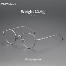 MOMOJA New Retro Round Eyeframe Ultra Light and Comfortable Titanium Alloy Men's and Women's Fashion Trendy Eyeframe GP701