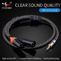 YYAUDIO HIFI Stereo 3,5 mm auf XLR Audio Kabel Hi-End 6N OFC 3,5 mm auf 2XLR Kabel Dual XLR Stecker Adapter Breakout Y Splitter Kabel
