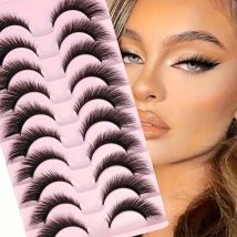 10 Paar Fuchswimpern, natürlicher Look, 8D-Kunsthaar-Katzenwimpern, Engelsflügelwimpern, 0,63 Zoll falsche Wimpern
