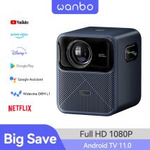 Wanbo Mozart 1 Pro proiettore Android TV 11.0 Google Assistant Netflix 1080P DRM L1 Suppot 4K Beam Proyector 900Ansi Dual Wifi