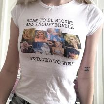 Gothic Spider Web Stampa Streetwear Vintage Harajuku Punk Grunge Crop Top T-shirt da donna casual E-girl Baby Tee Slim Y2k Clothes