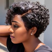 13*4 Lace Frontal Wigs High Quality Curly Pixie Cut Wigs 12A Brazilian Virgin Human Hair Natural Short Hair Style 180% Density