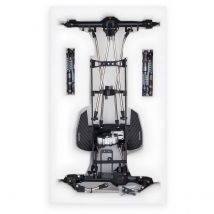 High Clearance Carbon Fiber LCG Chassis Kit with Transmission Shocks Absorbers for 1/10 RC Crawler Cheater Rigs SCX10 II