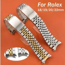 Cinturino in metallo con estremità curva di alta qualità 18/19/20/21mm per cinturini Rolex DATEJUST da uomo Accessori per bracciale in acciaio inossidabile massiccio