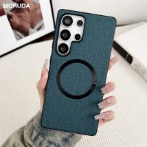 Für Magsafe Stoff Tuch Fall für Samsung Galaxy S25 S23 Ultra S24 FE S22 S21 Plus A16 A36 Magnetische Einfarbig Ultra dünne Abdeckung
