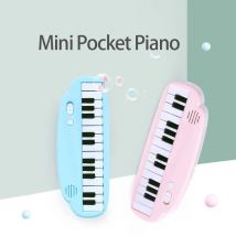 Mini-Taschenklavier mit 25 Tasten, weicher Ton, PP-Material, 3 A-Batterie (nicht im Lieferumfang enthalten), blau/rosa, pädagogische Musikinstrumenten-Geschenke