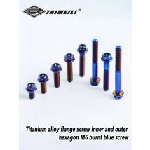 TAIMEILI Titanium alloy flange screw inner and outer hexagon M6/10/15/20/25/30/35/45/50/60mm burnt blue motorcycle repair screw