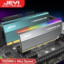 Adattatore JEYI RGB PCIe 4.0 NVMe, scheda adattatore SSD da PCIe a NVMe M.2 con dissipatore di calore in alluminio, compatibile con Gen4 Gen3 Gen2 Gen1