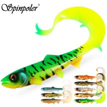 Spinpoler 17.5cm 22cm Firebomb Długi Falisty Ogon Grub Miękki Swimbait Przynęta Wędkarska Duży Szczupak Okoń Przynęta Sandak Słomnikowy Sprzęt Wędkarski