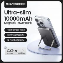 MOVESPEED S10Pro Power Bank magnetico 10000mAh Batteria esterna portatile wireless con supporto per PowerBank MagSafe per iPhone 16