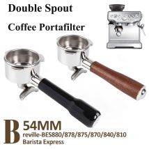 54 mm Doppelauslauf-Kaffee-Siebträger für Breville 870 878 880 mit 2 Tassen Korb, Espressomaschine, Ersatz-Espresso-Werkzeug