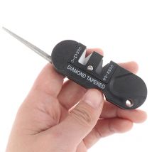 4-in-1 Mini Tragbare Wolfram Keramik Hartmetall Messer Schleifstein Spitzer Werkzeug Multifunktionale Outdoor Camping Messer Spitzer