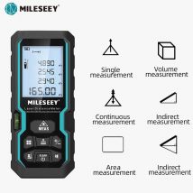 MILESEEY S6 Misura di nastro laser 40M 60M 80M 100M Telemetro laser IP54 Righello elettronico Strumento di misurazione utile