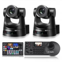 FoMaKo NDI 6 Fotocamera Zoom ottico 20X Fotocamera NDI PTZ HDMI (2 pezzi) + KC601 Pro Mixer video Switcher + Controller PTZ KC608 Pro