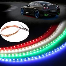 Tira de luces LED suave para coche, accesorio decorativo de ambiente automático, lámpara blanca, amarilla, verde, azul, roja, 12V, 2x45CM, 1210
