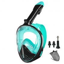 Maschera da snorkeling a pieno facciale Maschera da sub in silicone Panoramica completamente asciutta con supporto per fotocamera Occhialini da nuoto con cornice grande Set per adulti