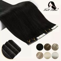 Voller Glanz Reine Hand Gebunden Band In Klebstoffe Menschliches Haar Extensions PU Haut Schuss