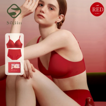 SUJIIN Push-Up-BH Höschen Sets für Frauen Komfort Drahtlose Kleine Büste Bh Weibliche Nahtlose Unterwäsche Neue Jahr Geschenk Box MX227 + N176