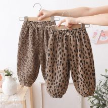 Herbst Kinder Casual Hosen 1-9T Cord Fleece Gepolsterte Floral Mädchen Hosen Verdicken Lose Kinder Leopard Harem hosen