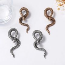 Fashion Metal Snake Animal Stud Earrings ZAA New Simple Vintage Earrings Women Daily Jewelry Accessories