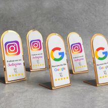 NFC Google Tap to Review Stand - Table Display for Google Reviews  NFC Acrylic Stand Display