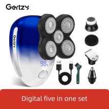 Men's 5-in-1 electric shaver with 5 rotating blades, USB charging, multifunctional personal beauty set