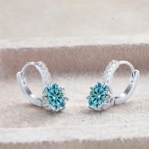 2-Karat-Moissanit-Tropfenohrringe, Silber-Ohrstecker, klassischer Solitär-Schmuck, Damenmode, Diamant-Ohr, edler Schmuck, Geschenk