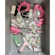 RUOTONSEPT Gedruckt Rüschen Rüschen High Leg Cut Bikini Frauen Bademode Weiblichen Badeanzug Zwei-stück Bikini set Badende Badeanzug