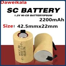 1,2 V Akku SC Akku 1,2 V 2200 mAh Sub C NI-CD Zelle mit Schweißlaschen für elektrische Bohrmaschine Schraubendreher DIY BATTERIE