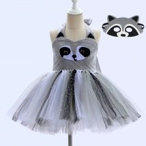 Süße Mädchen Waschbär Cosplay Kostüm Mädchen Koala Tier verkleiden Tutu Kleid Phantasie Karneval Geburtstag Fantasie Kinder Zoo Vestido